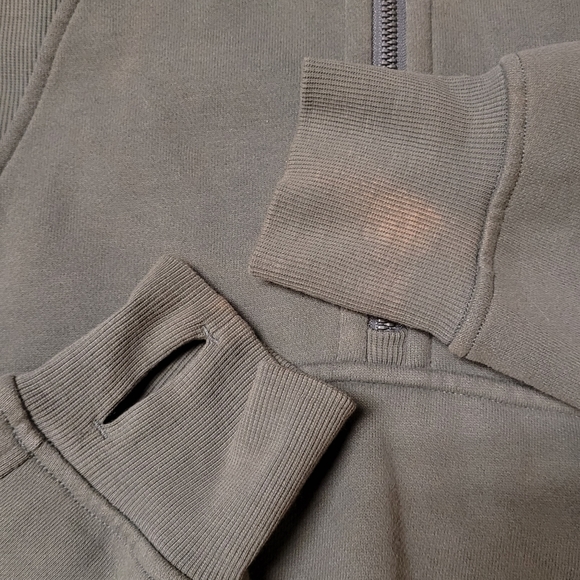 Lululemon Scuba Oversized Half Zip 1/2  Zip Hoodie Size XS/S Grey Sage *stained* - Picture 3 of 4